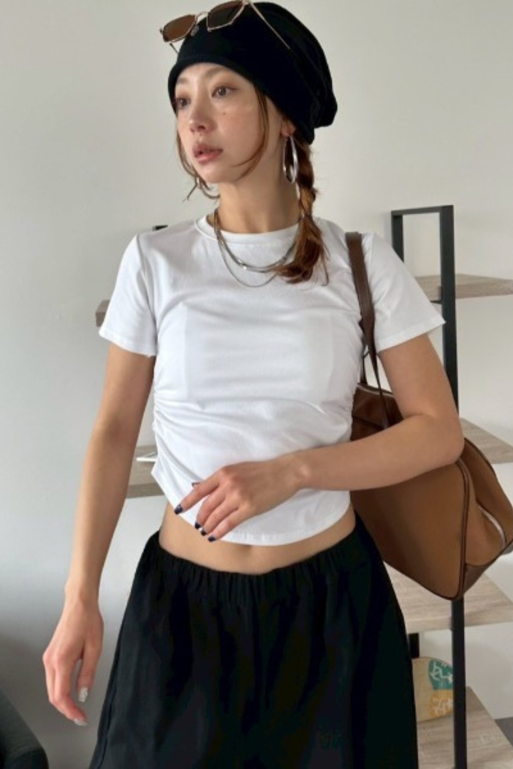 Side gather compact T-shirt