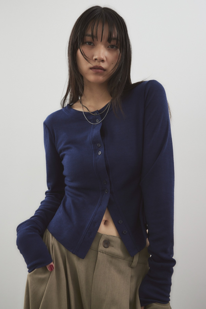 Sheer rib cardigan