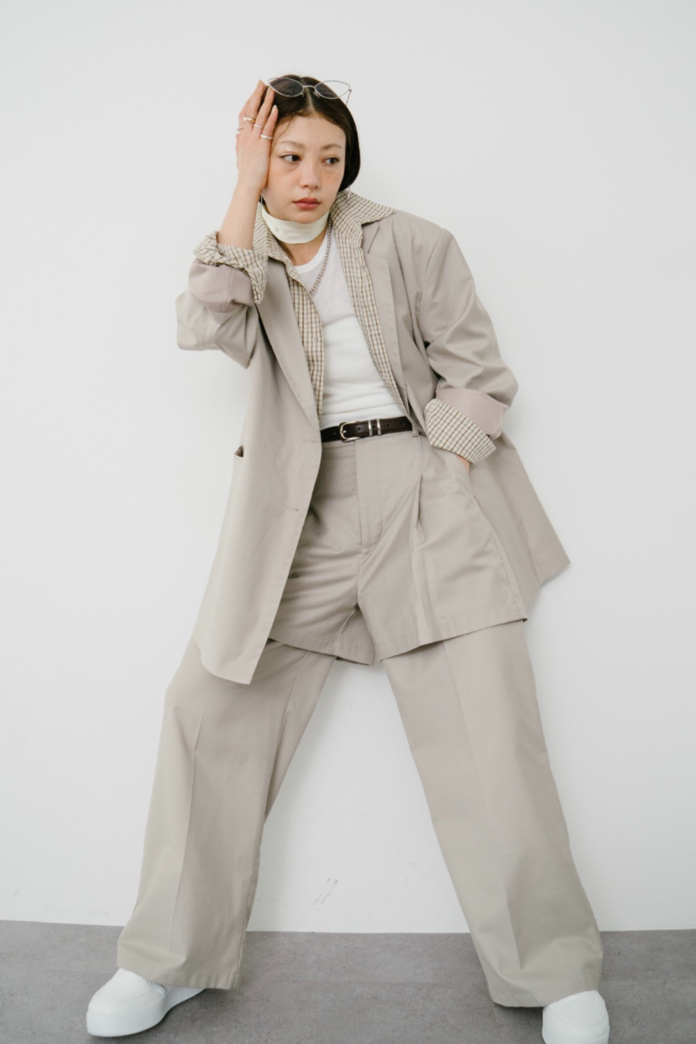 【Collaboration】Layered tuck pants