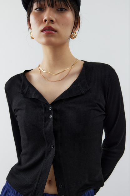 Sheer rib cardigan