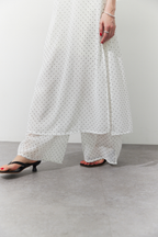 Sheer dot layered all-in-one