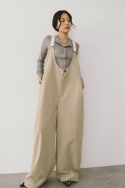 Suspender wide pants