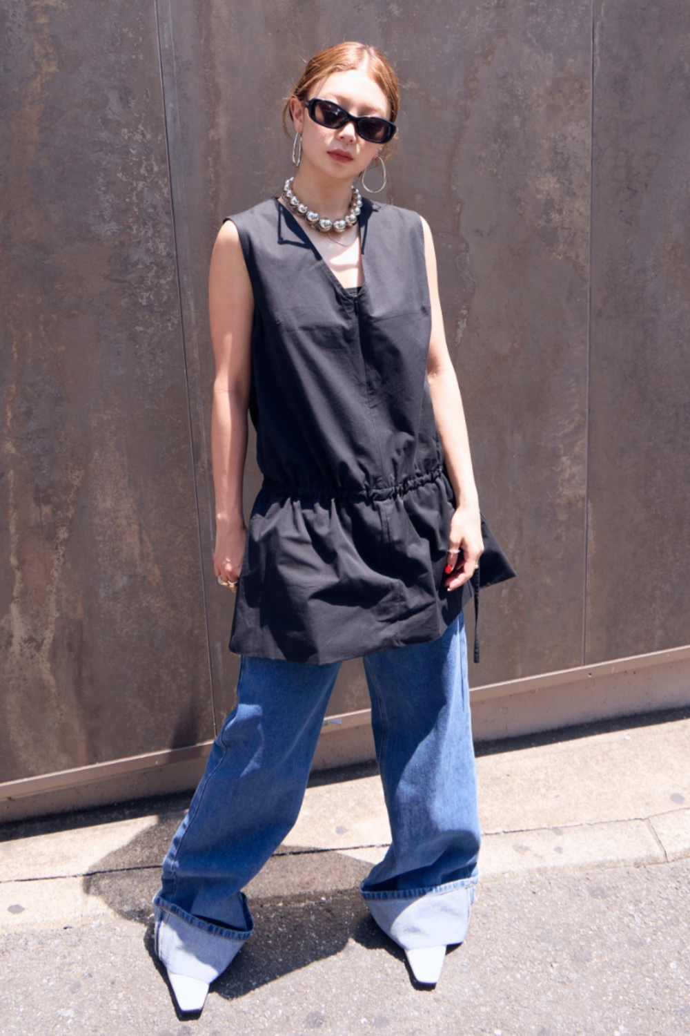 2WAY peplum sleeveless top