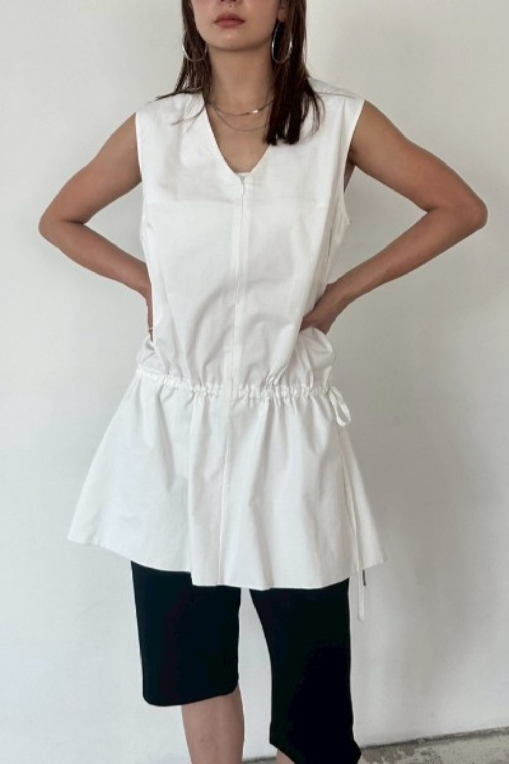 2WAY peplum sleeveless top