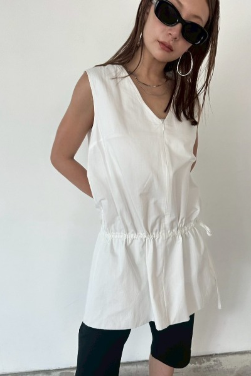 2WAY peplum sleeveless top