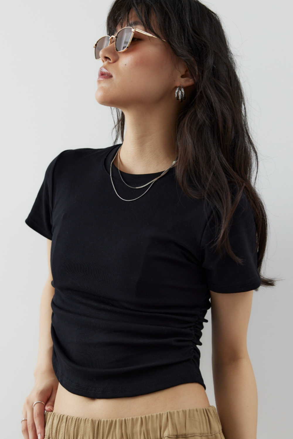 Side gather compact T-shirt