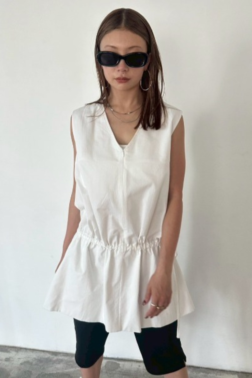 2WAY peplum sleeveless top