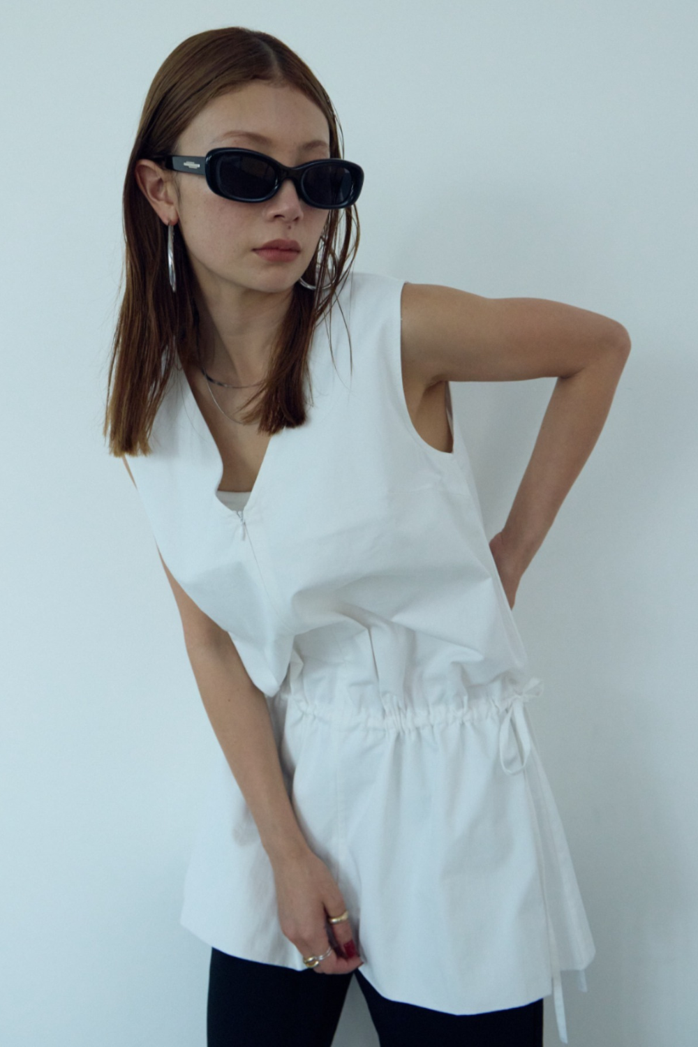 2WAY peplum sleeveless top