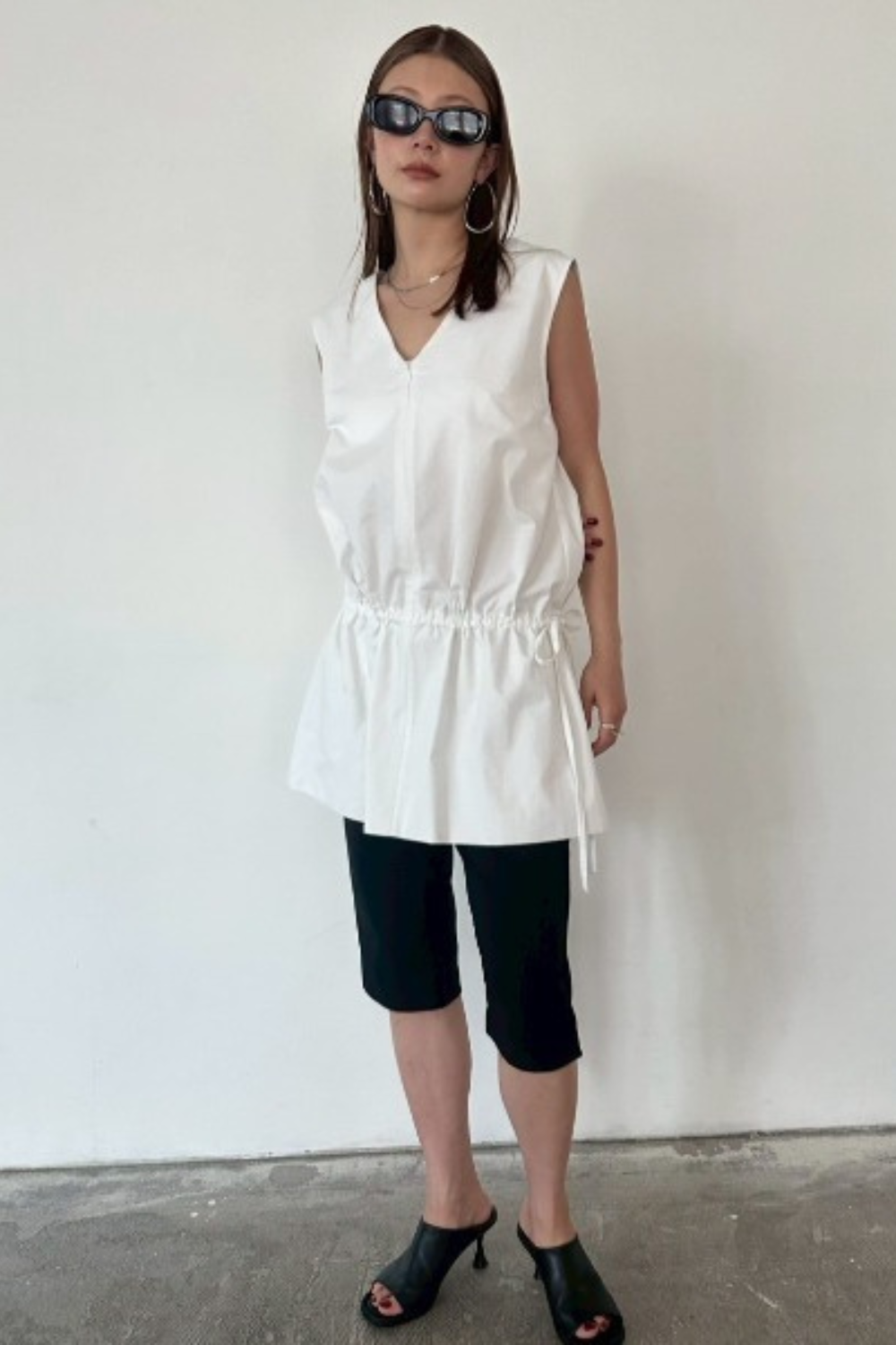 2WAY peplum sleeveless top