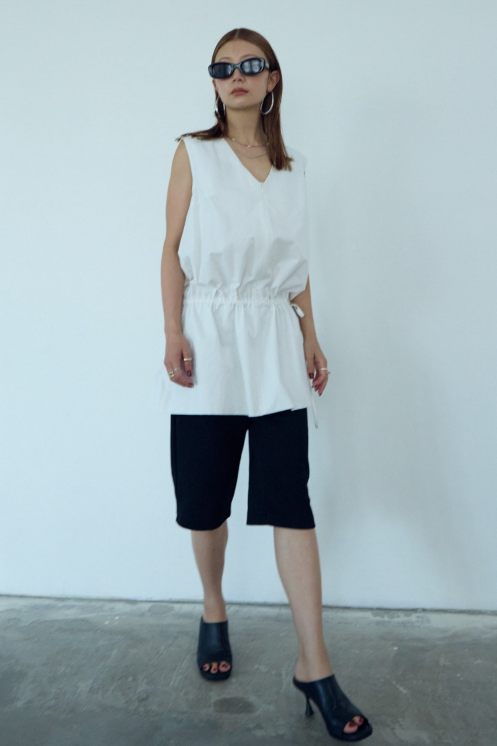 2WAY peplum sleeveless top