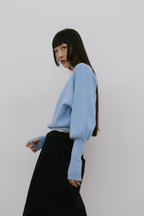 Crew neck compact knit pullover