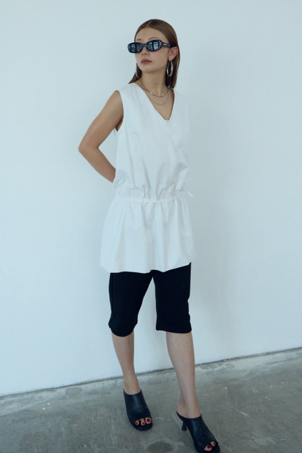 2WAY peplum sleeveless top