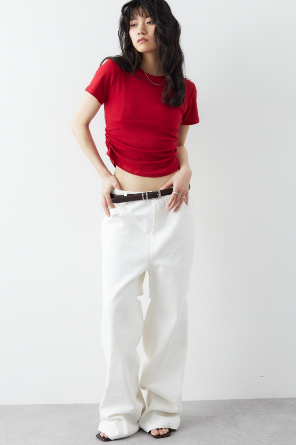 Side gather compact T-shirt