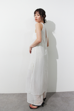Sheer dot layered all-in-one