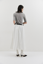 Tuck flare midi skirt