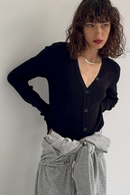 V-neck sweatshirt jumpsuit