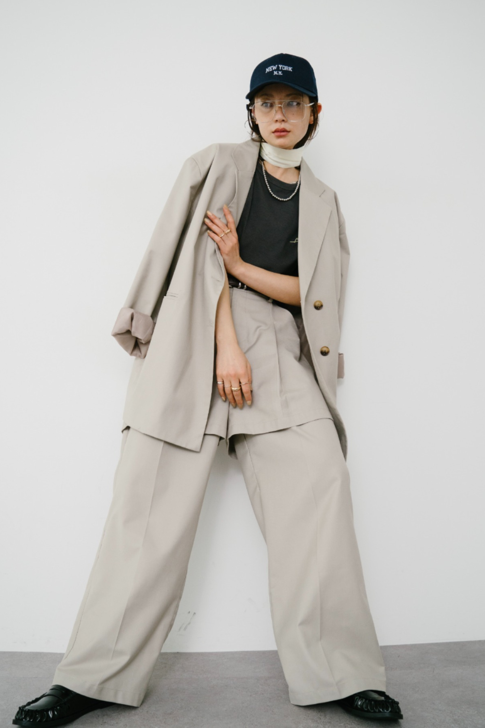 【Collaboration】Layered tuck pants