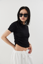 Side gather compact TEE