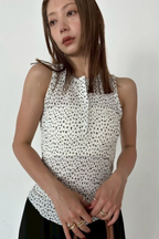 Flower henry neck tank top