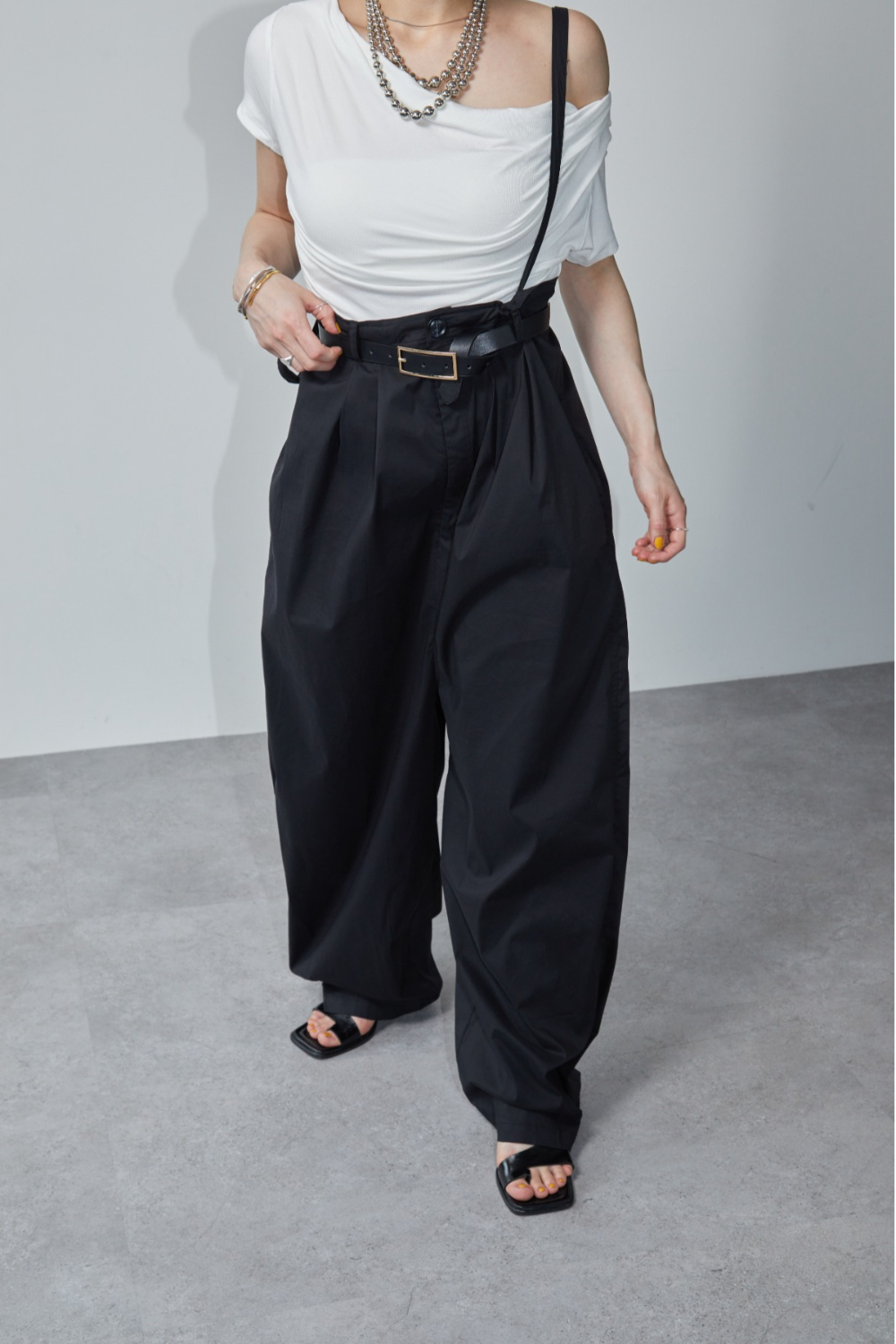 Wide leg 2way overalls