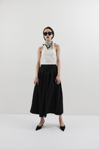 Tuck flare midi skirt