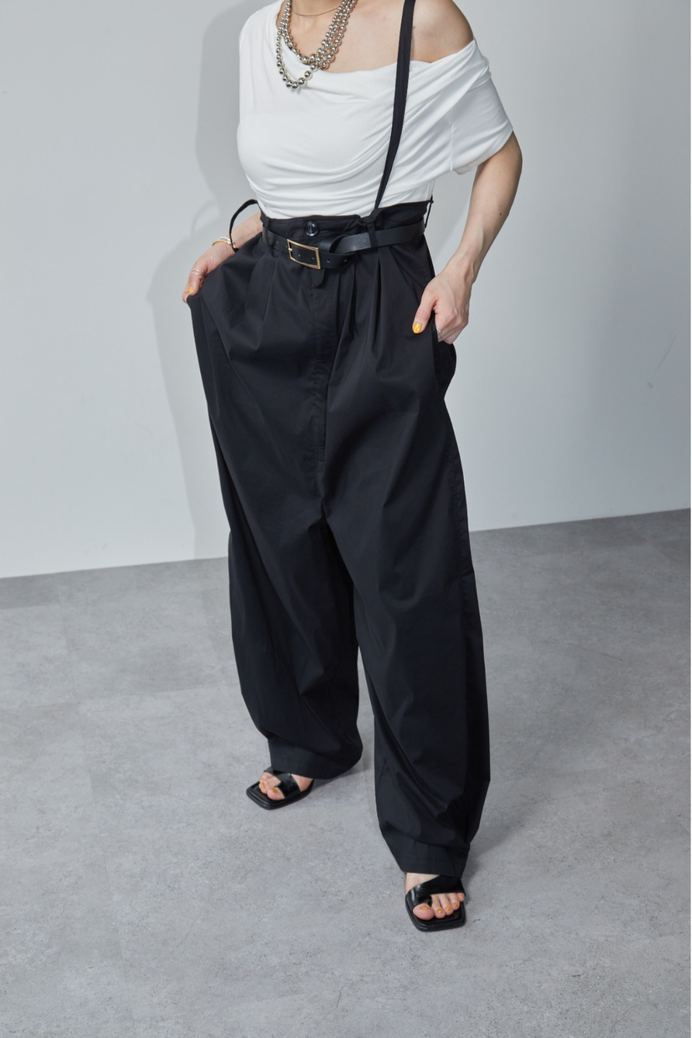 Wide leg 2way overalls