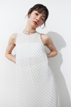 Sheer dot layered all-in-one