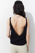 Open back knit tank