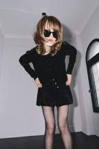 Shiny dot velour cardigan