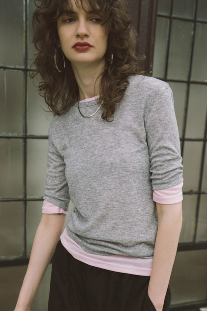 2Pack sheer half-sleeve tee