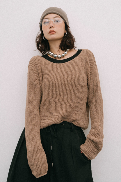 Loose knit pullover