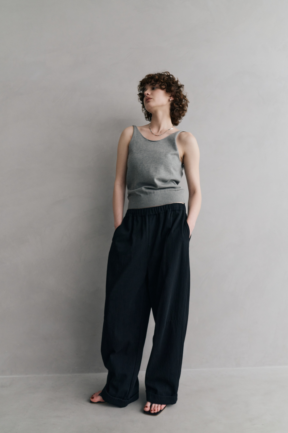 Open back knit tank