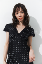 Dot satin one piece
