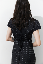 Dot satin one piece
