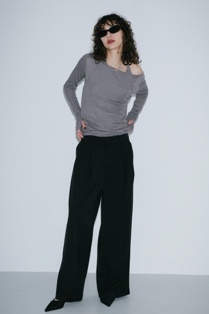 2-tuck wide pants