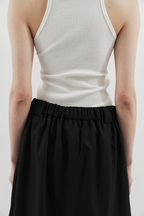 Tuck flare midi skirt