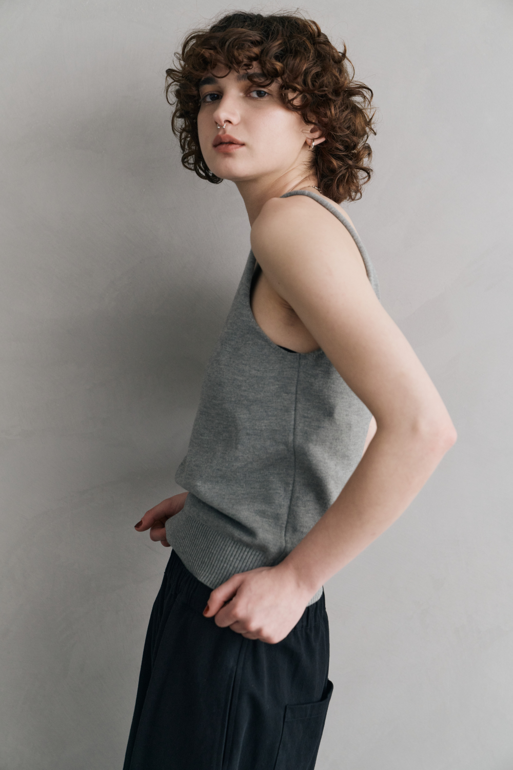 Open back knit tank