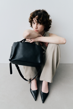 Soft leather square bag