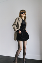 Shiny dot velour balloon short pants
