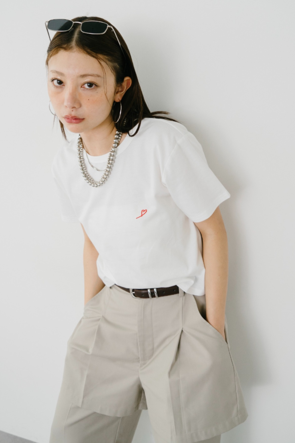 【Collaboration】Mini heart embroidery tee