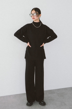 High Neck Cable Knit Setup