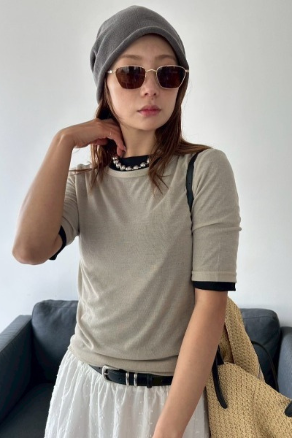 2PACK Sheer half sleeve TEE