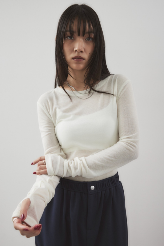 Sheer long sleeve tee