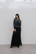 Shiny dot velour cardigan