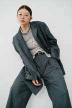 【Collaboration】Layered tuck pants