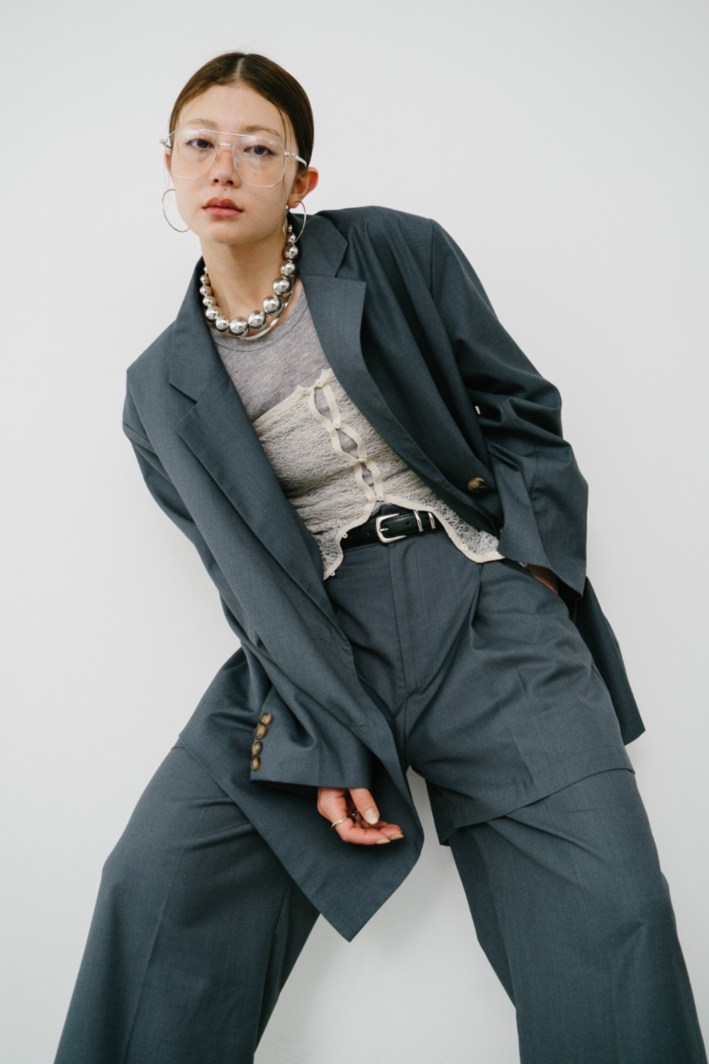 【Collaboration】Layered tuck pants