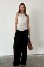 Flower henry neck tank top