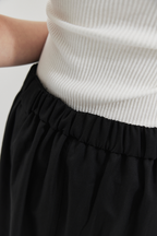 Tuck flare midi skirt