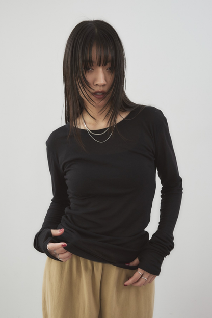 Sheer long sleeve tee
