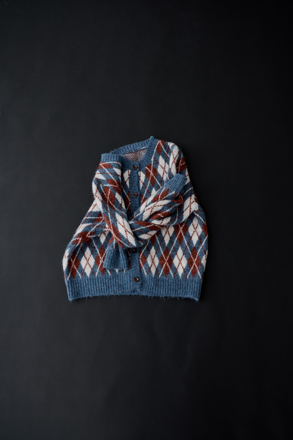 【 preorder 】 Argyle jacquard knit cardigan
